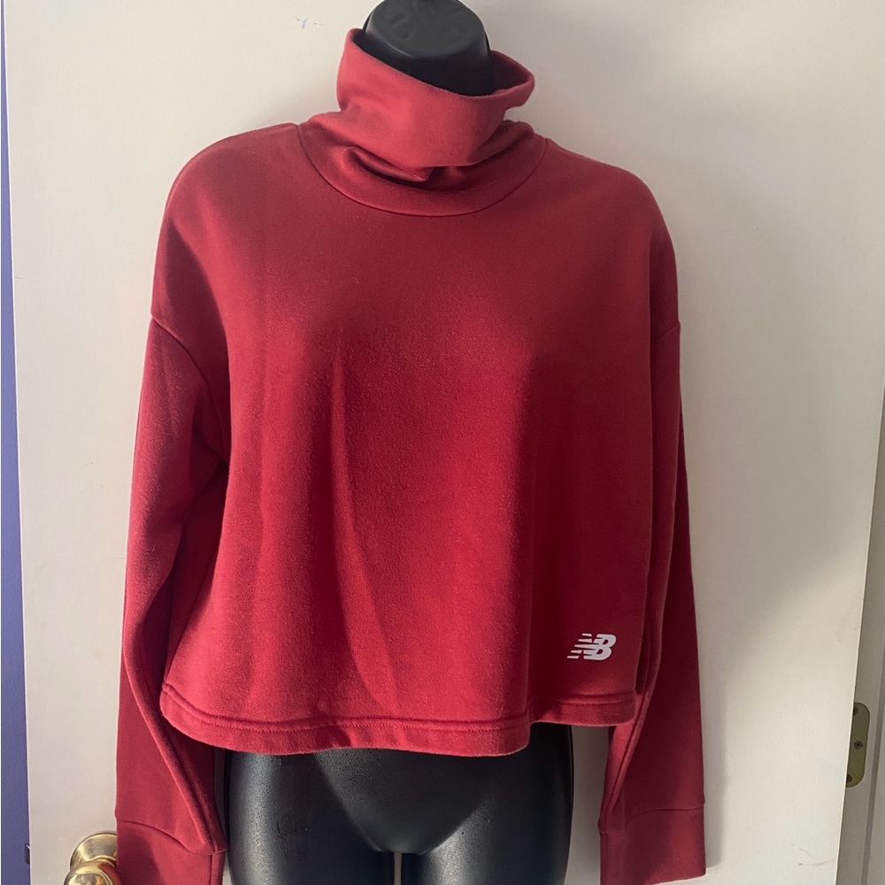 New Balance Red Cropped Oversized Sweatshirt